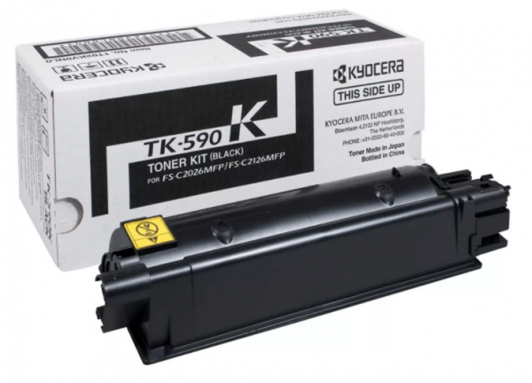 Тонер-картридж Kyocera TK-590K 7 000 стр. Black для FS-C2026MFP/ C2126MFP/ C2526MFP/ C2626MFP/ C5250DN, P6026CDN/ P6526CDN (1T02KV0NL0)