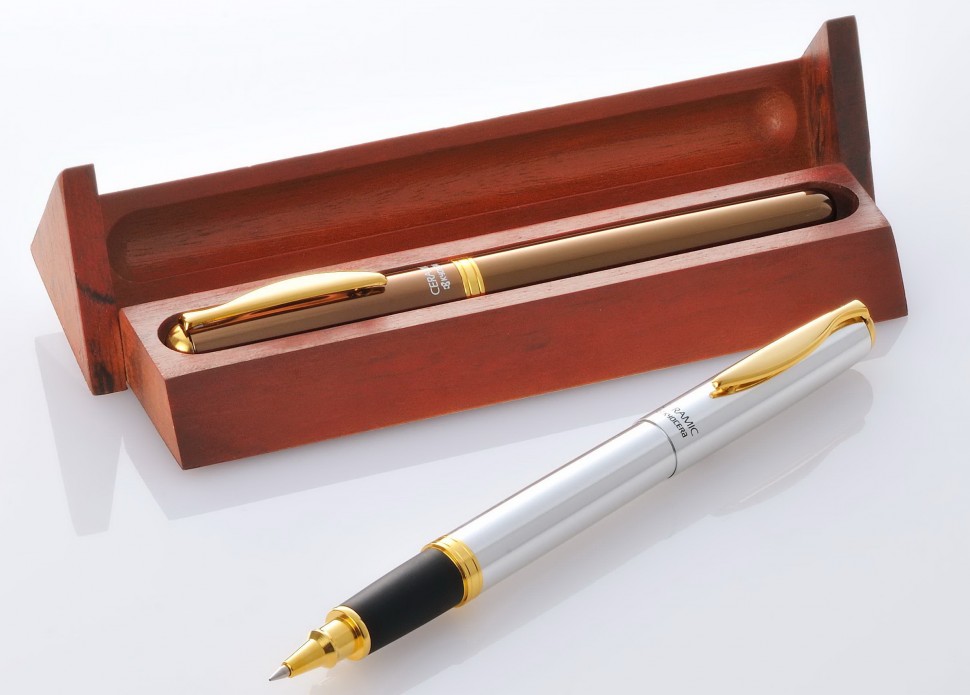 Ручка керамическая Kyocera, Ceramic ball-point pen KB-20WNBR bronze in wooden box (ALC010174)