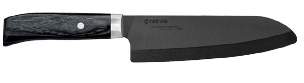 Керамический нож Kyocera с деревянной ручкой,шеф-повара, Сантоку, 16 см, JPN-160BK (ALE020323)