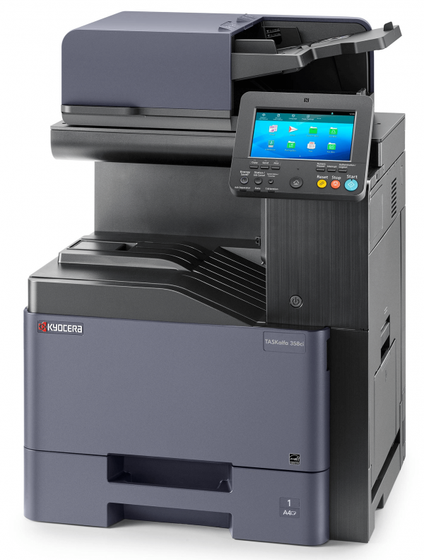 Цветной МФУ Kyocera TASKalfa 358ci (Цвет, A4, 35 ppm,1200 dpi, 2 GB, USB, Network, дуплекс, 7" Touch Pane, без крышки и старт. тонеров) (1102V43NL0)
